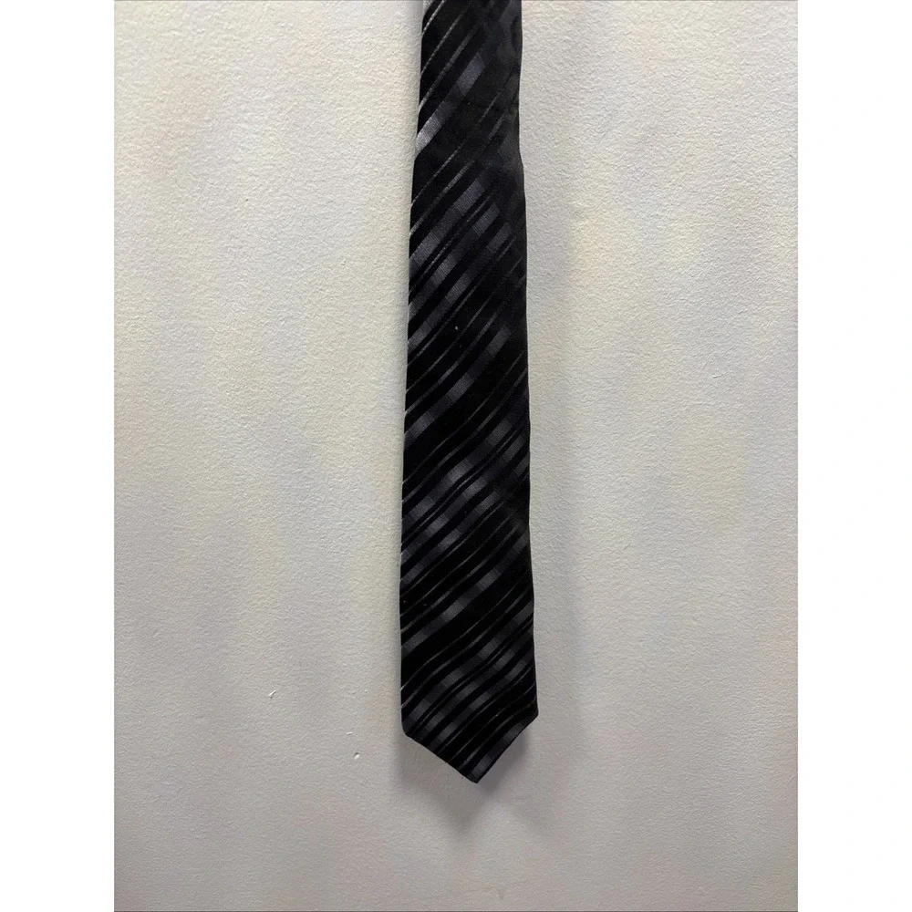 ARROW Sparkle Tie Blue Navy White Striped Made in Usa 57x3.5‎